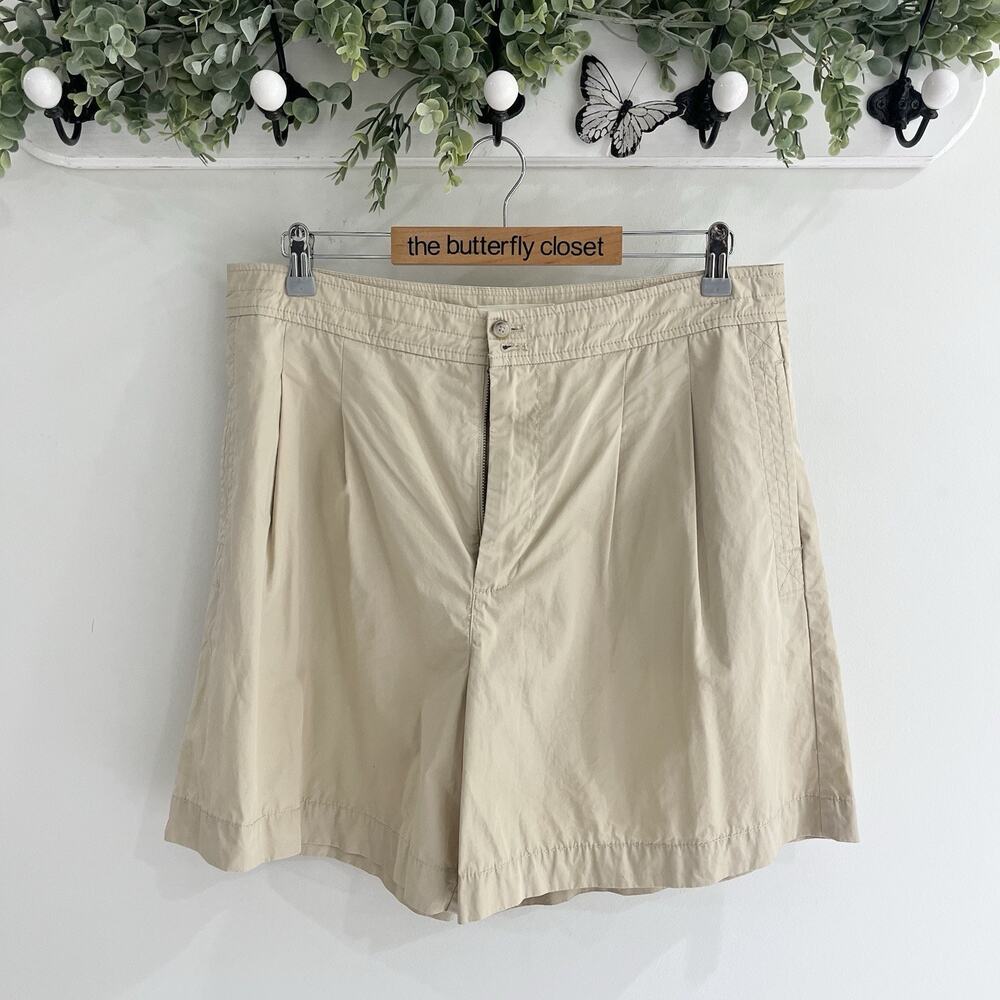 Madewell Poplin Long Pleated Lightweight Shorts Tan Size 14 ZZ6433